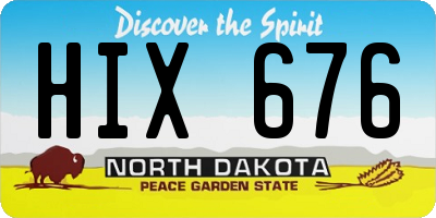 ND license plate HIX676