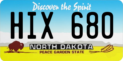 ND license plate HIX680