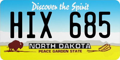 ND license plate HIX685