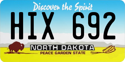 ND license plate HIX692