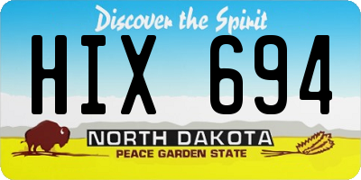ND license plate HIX694