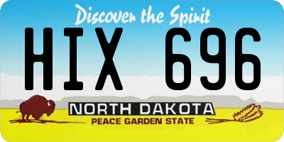 ND license plate HIX696