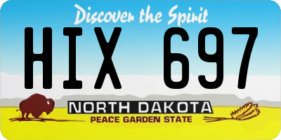 ND license plate HIX697