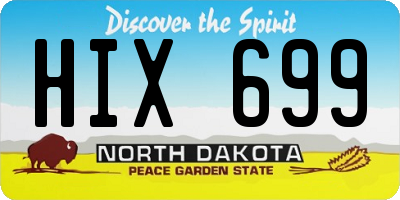 ND license plate HIX699