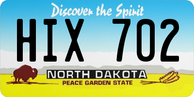 ND license plate HIX702