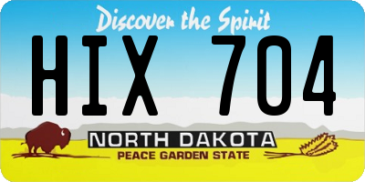 ND license plate HIX704