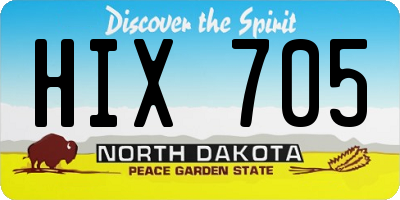 ND license plate HIX705
