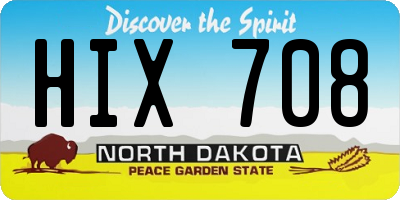 ND license plate HIX708