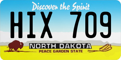 ND license plate HIX709