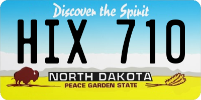 ND license plate HIX710