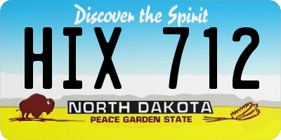 ND license plate HIX712