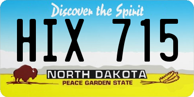 ND license plate HIX715