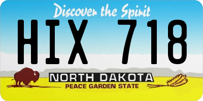 ND license plate HIX718