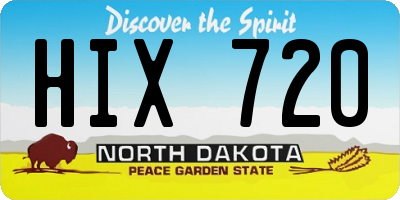 ND license plate HIX720