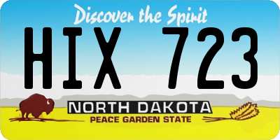 ND license plate HIX723