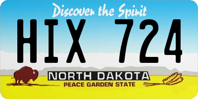 ND license plate HIX724