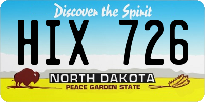ND license plate HIX726