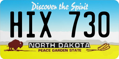 ND license plate HIX730