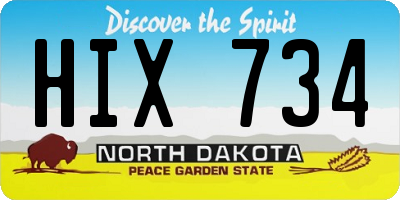 ND license plate HIX734