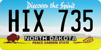 ND license plate HIX735