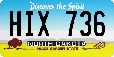 ND license plate HIX736