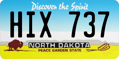 ND license plate HIX737