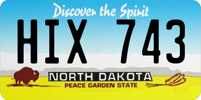 ND license plate HIX743
