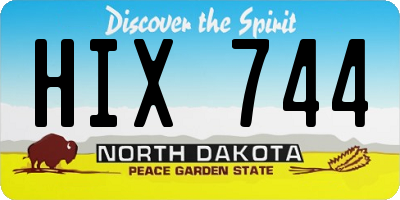ND license plate HIX744