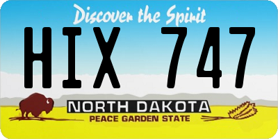 ND license plate HIX747