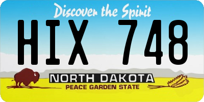 ND license plate HIX748