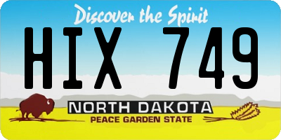 ND license plate HIX749