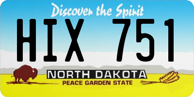 ND license plate HIX751