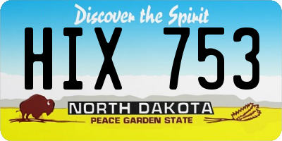 ND license plate HIX753