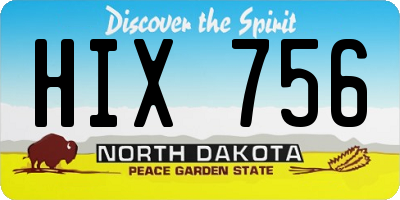ND license plate HIX756