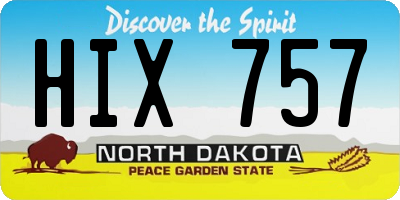 ND license plate HIX757