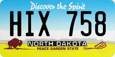 ND license plate HIX758