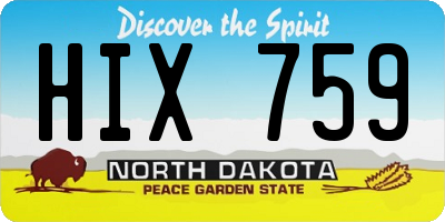 ND license plate HIX759