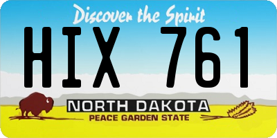 ND license plate HIX761
