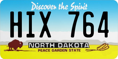 ND license plate HIX764