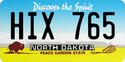 ND license plate HIX765