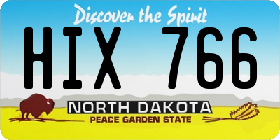 ND license plate HIX766