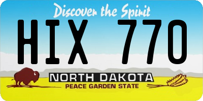 ND license plate HIX770