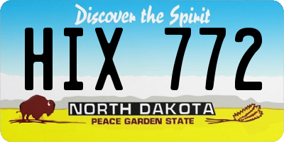 ND license plate HIX772