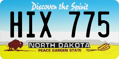 ND license plate HIX775