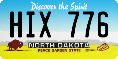 ND license plate HIX776