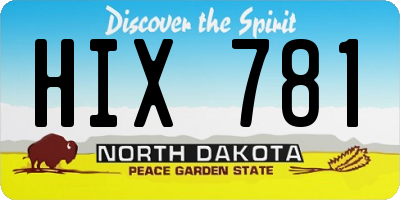 ND license plate HIX781