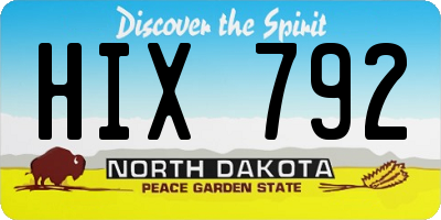 ND license plate HIX792