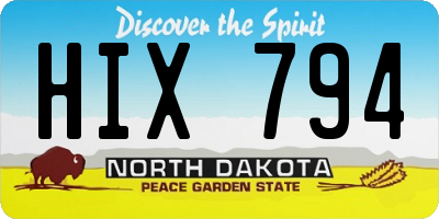ND license plate HIX794