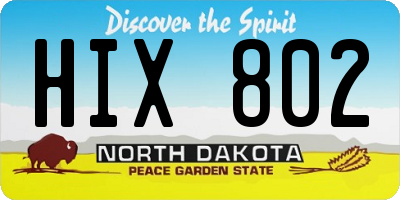 ND license plate HIX802