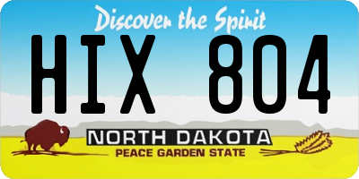 ND license plate HIX804